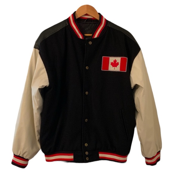 Steve & Barry’s Vintage Canada Black Bomber Jacket Size M - Picture 1 of 9